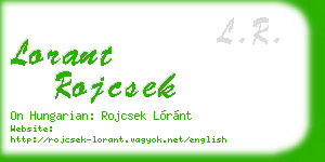 lorant rojcsek business card